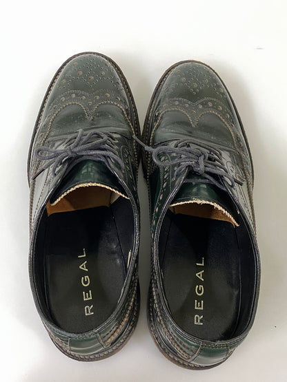 【現状渡し品】【メンズ】 REGAL リーガル ウィングチップ シューズ 806R 牛革 メンズ 革靴 164-260731-em-77-min サイズ：25 カラー：グリーン 万代Net店
