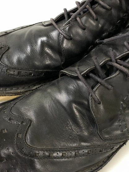 【現状渡し品】【メンズ】 USED ユーズド ウィングチップ レースアップブーツ メンズ シューズ 紳士靴 164-260731-em-75-min サイズ：42 カラー：ブラック 万代Net店