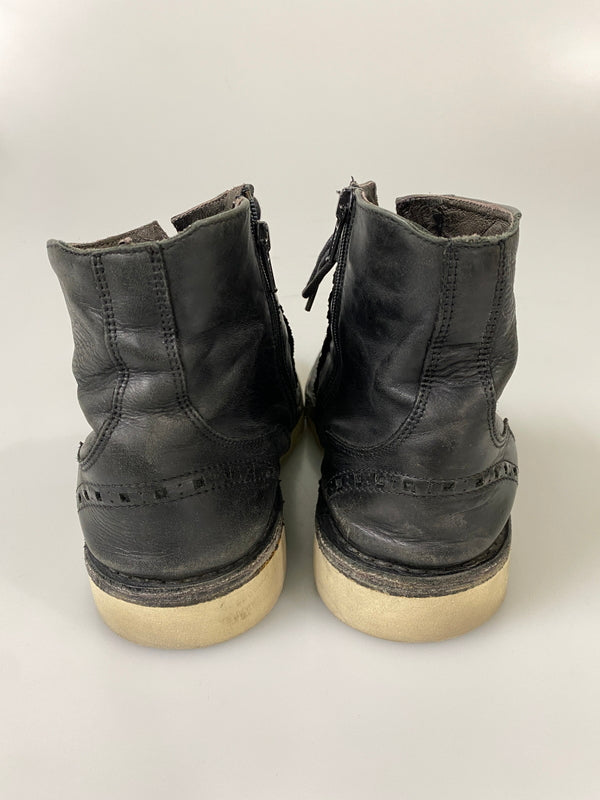 【現状渡し品】【メンズ】 USED ユーズド ウィングチップ レースアップブーツ メンズ シューズ 紳士靴 164-260731-em-75-min サイズ：42 カラー：ブラック 万代Net店