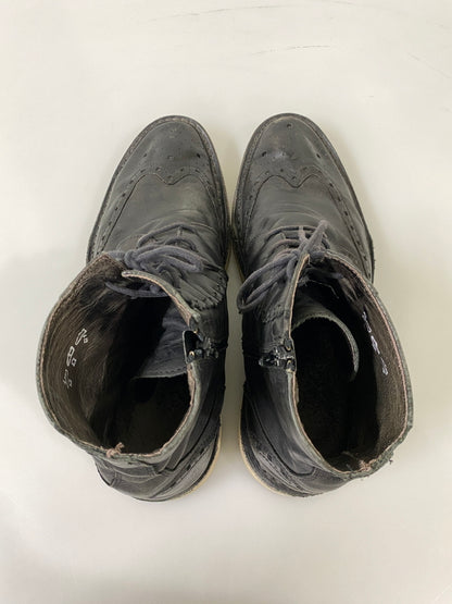 【現状渡し品】【メンズ】 USED ユーズド ウィングチップ レースアップブーツ メンズ シューズ 紳士靴 164-260731-em-75-min サイズ：42 カラー：ブラック 万代Net店