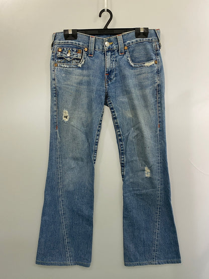 【現状渡し品】【メンズ】 TRUE RELIGION トゥルーレリジョン JOEY DENIM PANTS ジョーイ デニム パンツ ボトムス 152-260804-yn-11-min サイズ：ROW30 SEAT33 カラー：ライトインディゴ 万代Net店