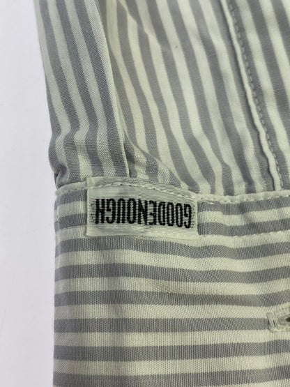 【中古品】【メンズ】 GOODENOUGH グッドイナフ STRIPE L S SHIRT ストライプ 長袖 シャツ メンズ トップス ロングスリーブ 142-260731-em-05-min サイズ：M カラー：ホワイト/グレー（ストライプ） 万代Net店