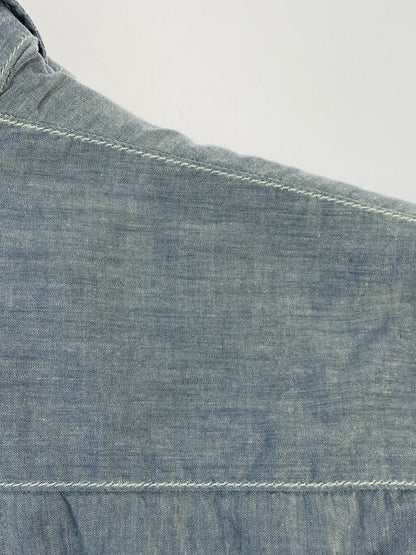 【中古品】【メンズ】 STUSSY ステューシー 00'S シャンブレーシャツ 00年代 半袖 シャツ メンズ トップス ヴィンテージ 142-260731-em-06-min サイズ：Ｌ カラー：ライトブルー系 万代Net店