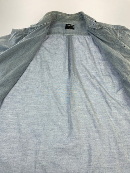 【中古品】【メンズ】 STUSSY ステューシー 00'S シャンブレーシャツ 00年代 半袖 シャツ メンズ トップス ヴィンテージ 142-260731-em-06-min サイズ：Ｌ カラー：ライトブルー系 万代Net店