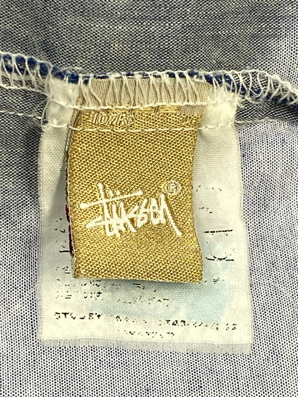 【中古品】【メンズ】 STUSSY ステューシー 00'S シャンブレーシャツ 00年代 半袖 シャツ メンズ トップス ヴィンテージ 142-260731-em-06-min サイズ：Ｌ カラー：ライトブルー系 万代Net店
