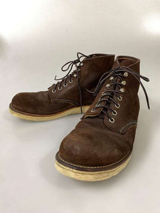 【現状渡し品】【メンズ】 RED WING レッドウィング 6-INCH CLASSIC ROUND 8164 6インチ クラシックラウンド メンズ ブーツ 起毛革 ジャワ ミュールスキナー レザー シューズ Ｄワイズ 164-260731-em-72-min サイズ：27.0cm カラー：ブラウン 万代Net店