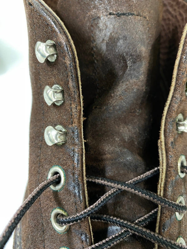 【現状渡し品】【メンズ】 RED WING レッドウィング 6-INCH CLASSIC ROUND 8164 6インチ クラシックラウンド メンズ ブーツ 起毛革 ジャワ ミュールスキナー レザー シューズ Ｄワイズ 164-260731-em-72-min サイズ：27.0cm カラー：ブラウン 万代Net店