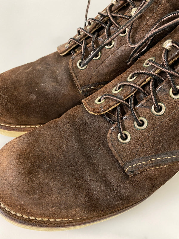【現状渡し品】【メンズ】 RED WING レッドウィング 6-INCH CLASSIC ROUND 8164 6インチ クラシックラウンド メンズ ブーツ 起毛革 ジャワ ミュールスキナー レザー シューズ Ｄワイズ 164-260731-em-72-min サイズ：27.0cm カラー：ブラウン 万代Net店