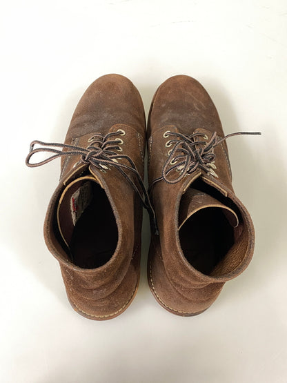 【現状渡し品】【メンズ】 RED WING レッドウィング 6-INCH CLASSIC ROUND 8164 6インチ クラシックラウンド メンズ ブーツ 起毛革 ジャワ ミュールスキナー レザー シューズ Ｄワイズ 164-260731-em-72-min サイズ：27.0cm カラー：ブラウン 万代Net店