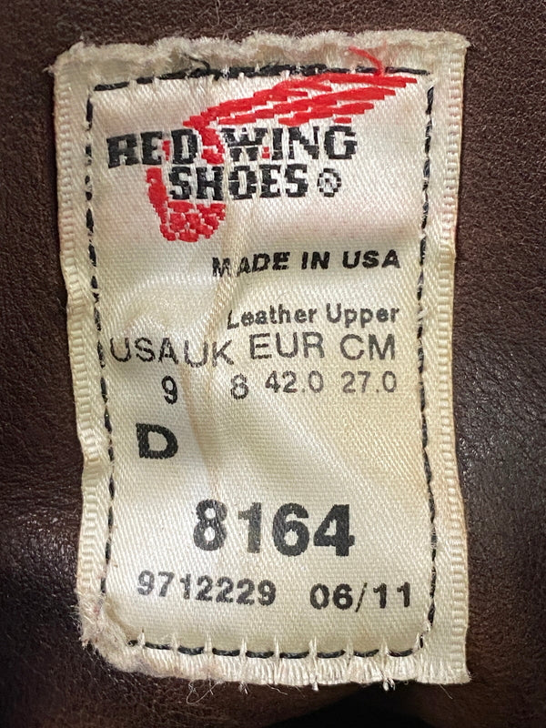 【現状渡し品】【メンズ】 RED WING レッドウィング 6-INCH CLASSIC ROUND 8164 6インチ クラシックラウンド メンズ ブーツ 起毛革 ジャワ ミュールスキナー レザー シューズ Ｄワイズ 164-260731-em-72-min サイズ：27.0cm カラー：ブラウン 万代Net店