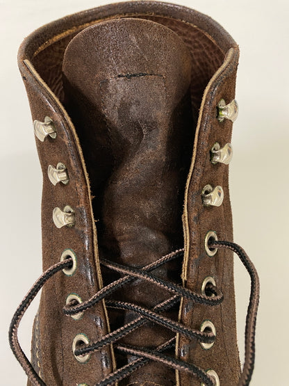【現状渡し品】【メンズ】 RED WING レッドウィング 6-INCH CLASSIC ROUND 8164 6インチ クラシックラウンド メンズ ブーツ 起毛革 ジャワ ミュールスキナー レザー シューズ Ｄワイズ 164-260731-em-72-min サイズ：27.0cm カラー：ブラウン 万代Net店