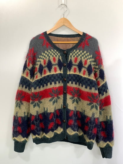 【中古品】【メンズ】 USED NORDIC MOHAIR MIX CARDIGAN ノルディック モヘア ミックス カーディガン セーター ニット 146-260804-hu-31-min サイズ：不明 下記参照 カラー：グレー/レッド/ベージュ 万代Net店
