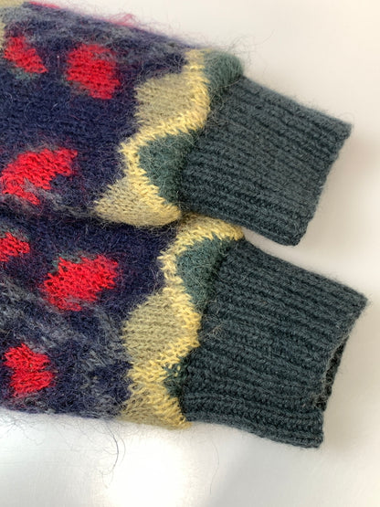 【中古品】【メンズ】 USED NORDIC MOHAIR MIX CARDIGAN ノルディック モヘア ミックス カーディガン セーター ニット 146-260804-hu-31-min サイズ：不明 下記参照 カラー：グレー/レッド/ベージュ 万代Net店