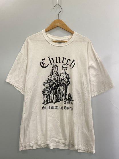 【現状渡し品】【メンズ】 USED ユーズド CHURCH TEE ショートスリーブTシャツ 半袖Tシャツ トップス 146-260804-yn-13-min サイズ：XL カラー：ホワイト 万代Net店