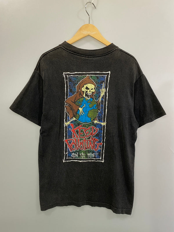 【現状渡し品】【メンズ】 GIANT ジャイアント 90's KEEP POLLUTING TEE 90年代 ショートスリーブTシャツ 半袖Tシャツ トップス 146-260804-yn-12-min サイズ：M カラー：ダークグレー 万代Net店