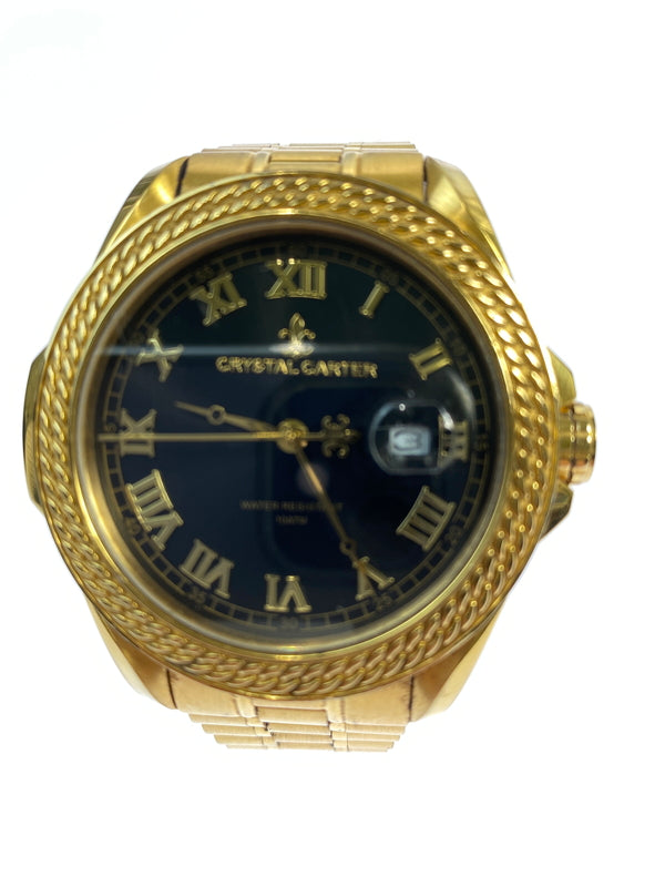 【中古品】【メンズ】 CRYSTAL CARTER クリスタルカーター QUARTZ WATCH クォーツ腕時計 197-260806-yn-21-min カラー：ゴールド 万代Net店