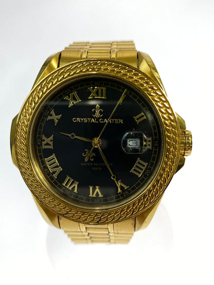 【中古品】【メンズ】 CRYSTAL CARTER クリスタルカーター QUARTZ WATCH クォーツ腕時計 197-260806-yn-21-min カラー：ゴールド 万代Net店