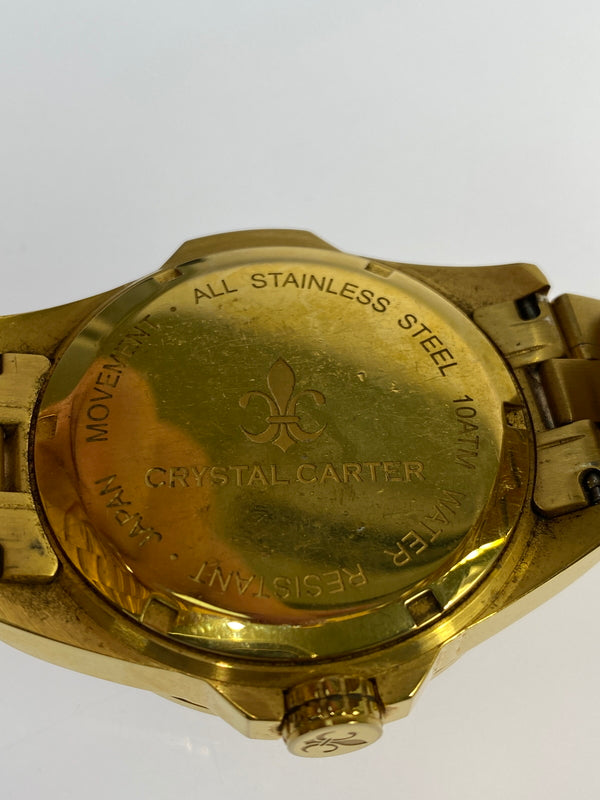 【中古品】【メンズ】 CRYSTAL CARTER クリスタルカーター QUARTZ WATCH クォーツ腕時計 197-260806-yn-21-min カラー：ゴールド 万代Net店