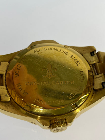 【中古品】【メンズ】 CRYSTAL CARTER クリスタルカーター QUARTZ WATCH クォーツ腕時計 197-260806-yn-21-min カラー：ゴールド 万代Net店
