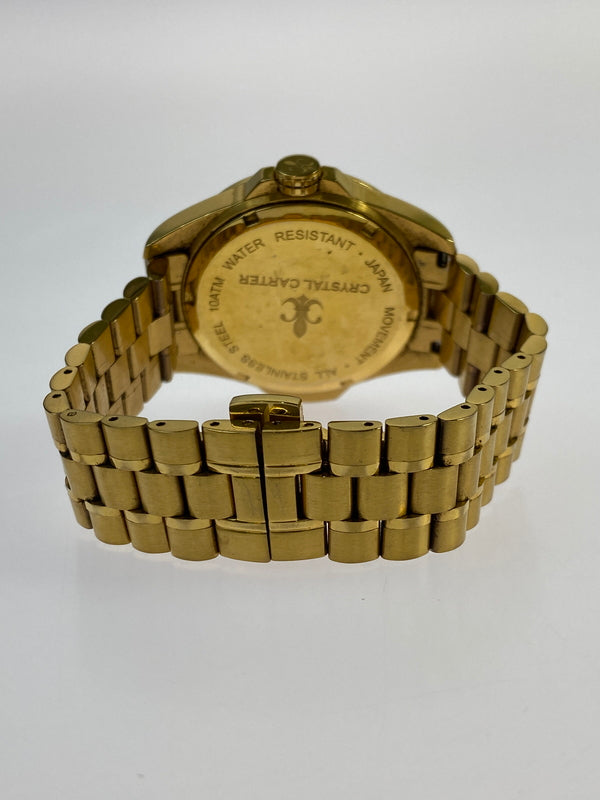 【中古品】【メンズ】 CRYSTAL CARTER クリスタルカーター QUARTZ WATCH クォーツ腕時計 197-260806-yn-21-min カラー：ゴールド 万代Net店