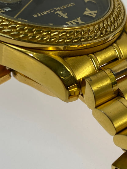 【中古品】【メンズ】 CRYSTAL CARTER クリスタルカーター QUARTZ WATCH クォーツ腕時計 197-260806-yn-21-min カラー：ゴールド 万代Net店