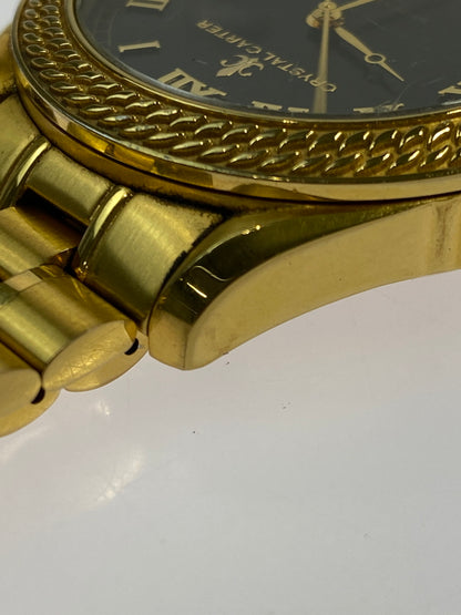 【中古品】【メンズ】 CRYSTAL CARTER クリスタルカーター QUARTZ WATCH クォーツ腕時計 197-260806-yn-21-min カラー：ゴールド 万代Net店
