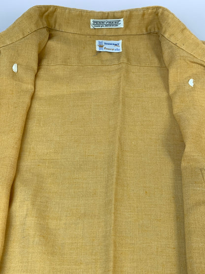 【中古品】【メンズ】 TOWN CRAFT タウンクラフト 60-70S L S SHIRT 60年代 70年代 ロングスリーブ シャツ 長袖 146-260804-hu-35-min サイズ：L 16-16 1/2 カラー：イエロー系 万代Net店