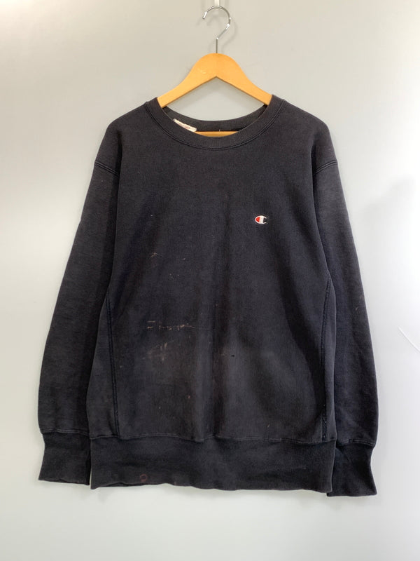 【中古品】【メンズ】 CHAMPION チャンピオン 80S REVERSE WEAVE SWEATSHIRT 80年代 リバース ウィーブ スウェットシャツ トレーナー 長袖 146-260804-hu-24-min サイズ：LARGE カラー：ブラック（色あせ） 万代Net店