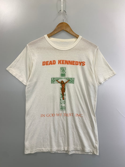 【中古品】【メンズ】 DEAD KENNEDYS デッド ケネディーズ 80S IN GOD WE TRUST INC. TEE 80年代 Ｔシャツ 半袖 ティーシャツ ショートスリーブ 146-260804-hu-40-min サイズ：不明 下記参照 カラー：ホワイト 万代Net店