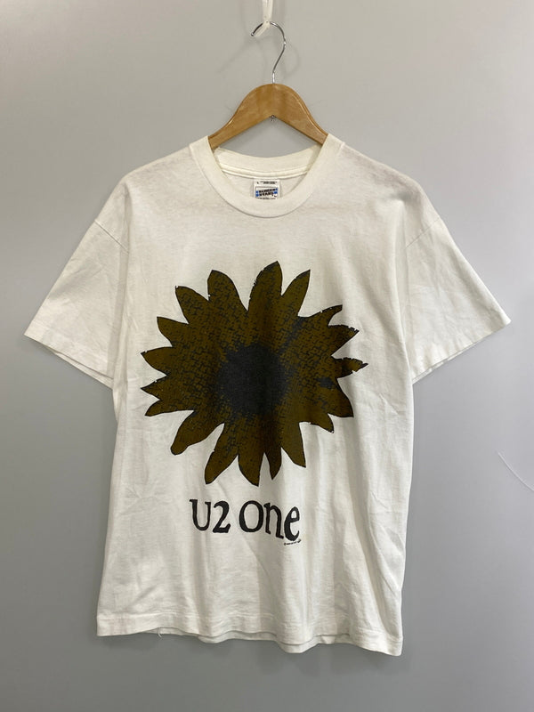 【中古品】【メンズ】 U2 ユーツー 90S ONE PRINT TEE 90年代 ワンポイント ティー 半袖 ショートスリーブ Tシャツ 146-260804-hu-05-min サイズ：L カラー：ホワイト 万代Net店