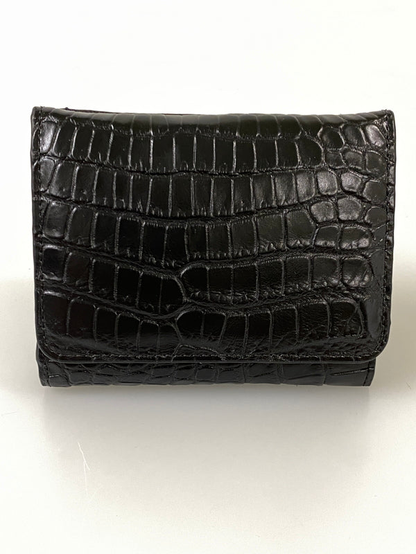 【中古美品】【メンズ/レディース】 三京商会 マットコンパクト財布 ウォレット 2つ折り財布 ミニサイズ 200-260731-em-90-min カラー：ブラック 万代Net店