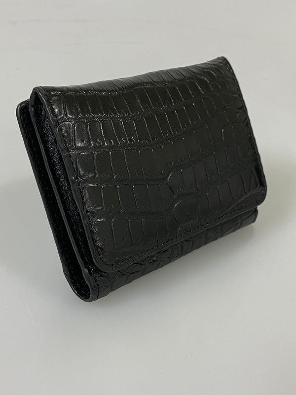 【中古美品】【メンズ/レディース】 三京商会 マットコンパクト財布 ウォレット 2つ折り財布 ミニサイズ 200-260731-em-90-min カラー：ブラック 万代Net店