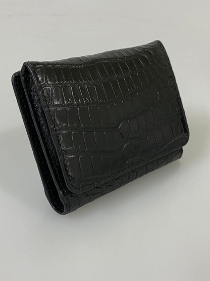 【中古美品】【メンズ/レディース】 三京商会 マットコンパクト財布 ウォレット 2つ折り財布 ミニサイズ 200-260731-em-90-min カラー：ブラック 万代Net店