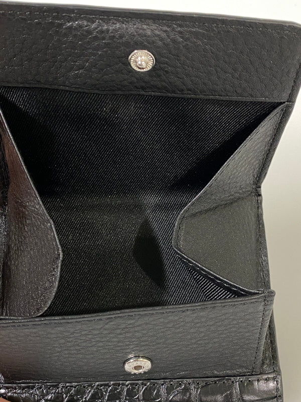 【中古美品】【メンズ/レディース】 三京商会 マットコンパクト財布 ウォレット 2つ折り財布 ミニサイズ 200-260731-em-90-min カラー：ブラック 万代Net店