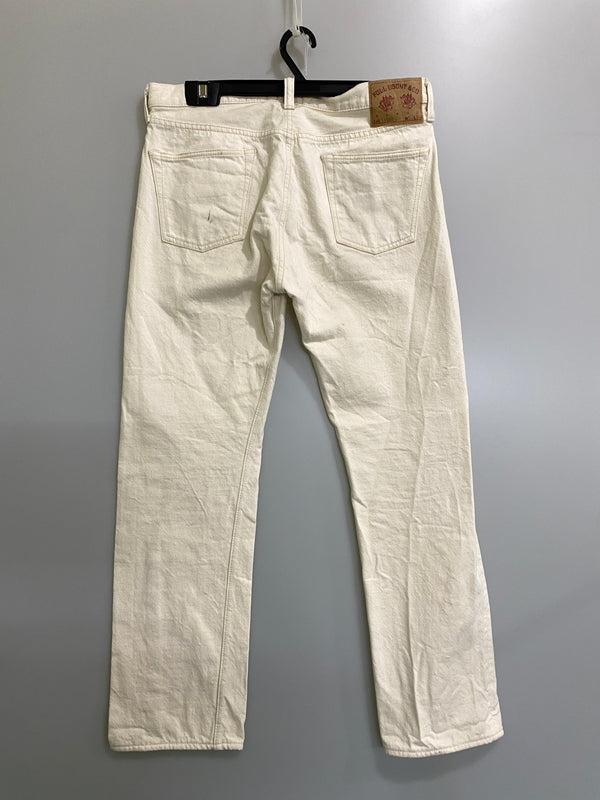 【中古品】【メンズ】 FULLCOUNT フルカウント SLIM STRAIGHT ECRU SELVEDGE DENIM 1108EC スリム ストレート エクリュ セルビッチ デニム パンツ ボトムス 156-260804-yn-04-min サイズ：W33 L34 カラー：ホワイト 万代Net店