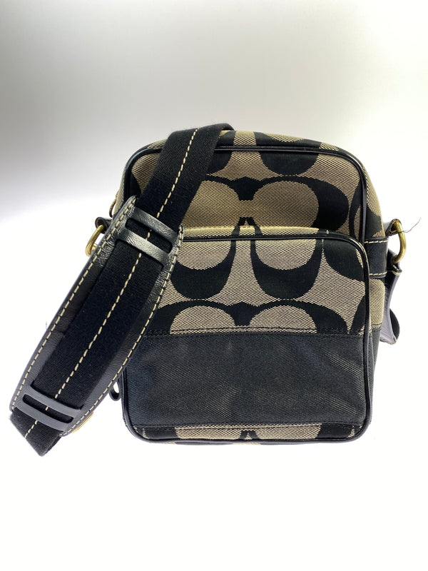 【中古品】【レディース】 COACH コーチ 10128 シグネチャー ショルダーバッグ 180-260805-zi-32-min カラー：ブラック/ベージュ 万代Net店