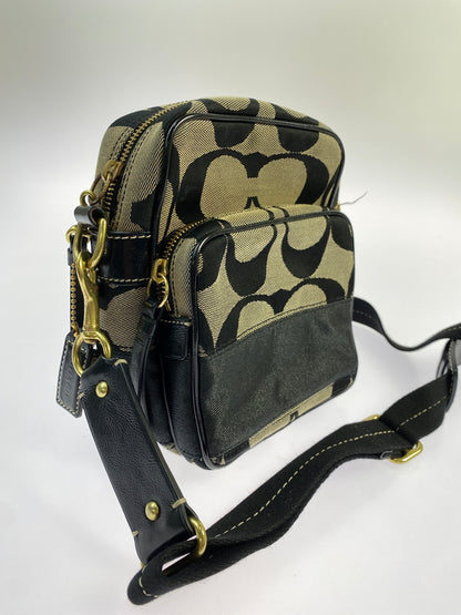 【中古品】【レディース】 COACH コーチ 10128 シグネチャー ショルダーバッグ 180-260805-zi-32-min カラー：ブラック/ベージュ 万代Net店