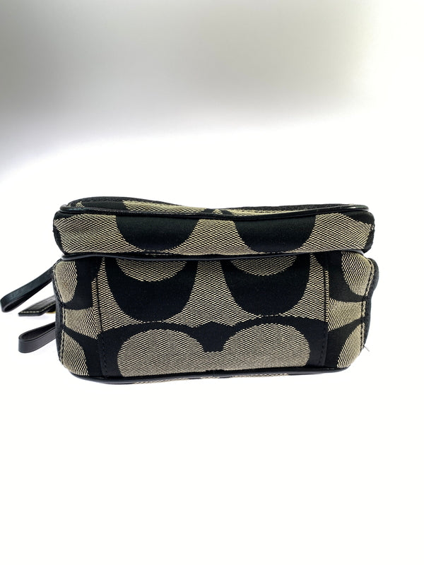 【中古品】【レディース】 COACH コーチ 10128 シグネチャー ショルダーバッグ 180-260805-zi-32-min カラー：ブラック/ベージュ 万代Net店
