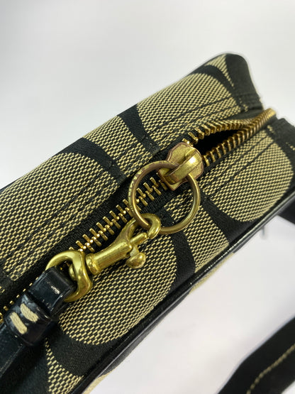 【中古品】【レディース】 COACH コーチ 10128 シグネチャー ショルダーバッグ 180-260805-zi-32-min カラー：ブラック/ベージュ 万代Net店