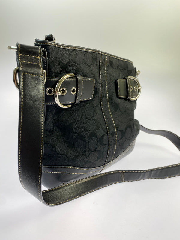 【中古品】【レディース】 COACH コーチ 3574 シグネチャー ショルダーバッグ 180-260805-zi-33-min カラー：ブラック 万代Net店