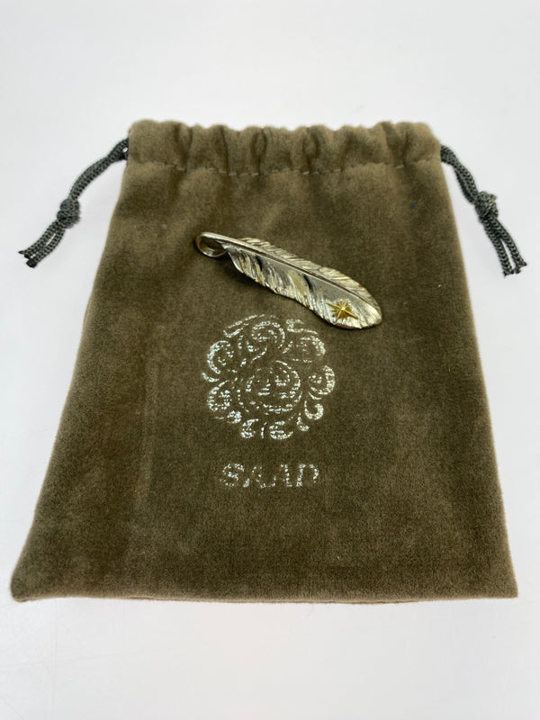 【中古品】【メンズ】 SAAD サード 925 K18 太陽神 フェザー ペンダントトップ シルバー 18金 アクセサリー 191-260809-em-23-min カラー：シルバー 万代Net店