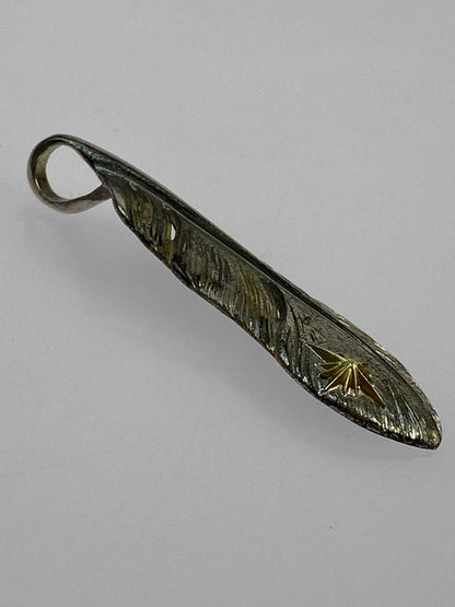 【中古品】【メンズ】 SAAD サード 925 K18 太陽神 フェザー ペンダントトップ シルバー 18金 アクセサリー 191-260809-em-23-min カラー：シルバー 万代Net店