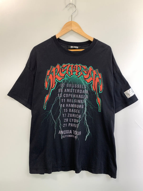 【中古品】【メンズ】 RAF SIMONS ラフシモンズ 22SS OVERSIZED T-SHIRT SREAPERS オーバーサイズド ティーシャツ スリーパーズ 221-W118-19001 半袖 Ｔシャツ ショートスリーブ 140-260804-hu-26-min サイズ：L カラー：ブラック 万代Net店