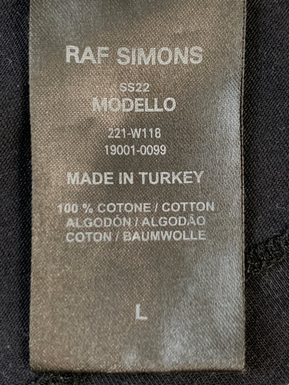 【中古品】【メンズ】 RAF SIMONS ラフシモンズ 22SS OVERSIZED T-SHIRT SREAPERS オーバーサイズド ティーシャツ スリーパーズ 221-W118-19001 半袖 Ｔシャツ ショートスリーブ 140-260804-hu-26-min サイズ：L カラー：ブラック 万代Net店