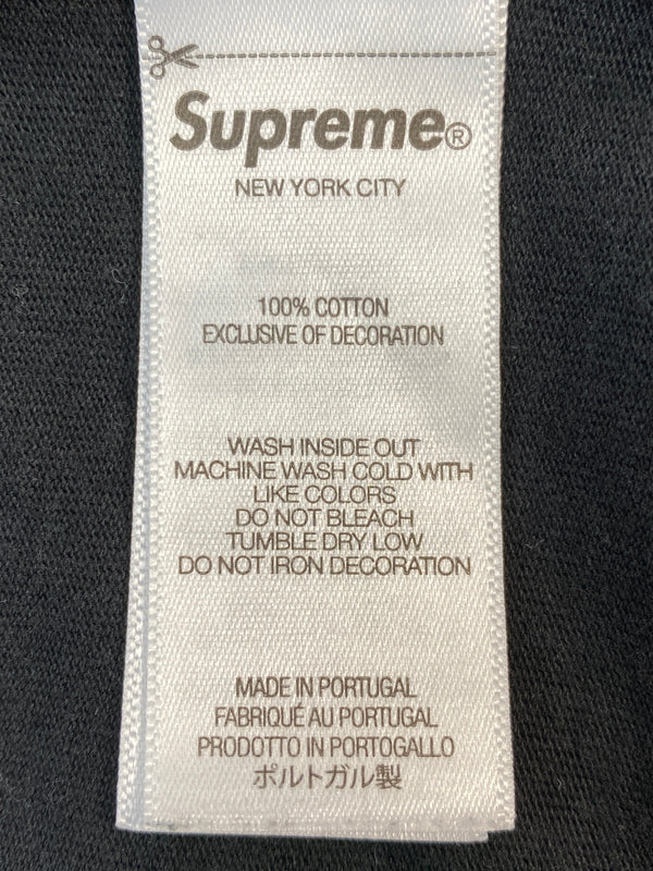 【中古品】【メンズ】 SUPREME シュプリーム RAISED SCRIPT S S TOP レイズド スクリプト ショートスリーブ トップ 半袖 ティーシャツ Ｔシャツ 149-260804-hu-09-min サイズ：L カラー：ブラック 万代Net店