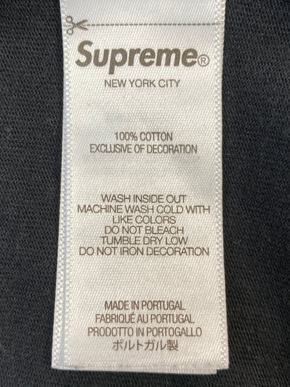 【中古品】【メンズ】 SUPREME シュプリーム RAISED SCRIPT S S TOP レイズド スクリプト ショートスリーブ トップ 半袖 ティーシャツ Ｔシャツ 149-260804-hu-09-min サイズ：L カラー：ブラック 万代Net店
