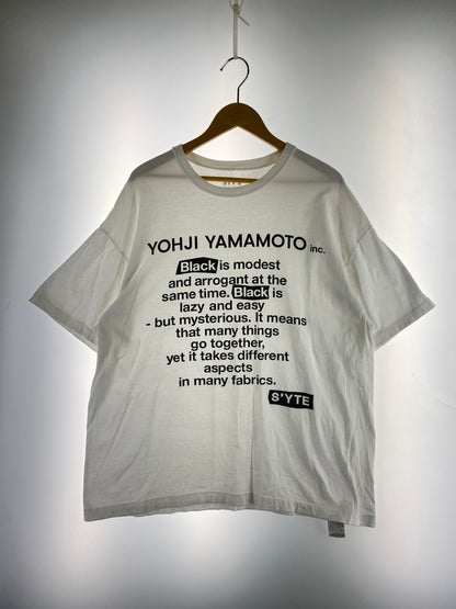 【中古品】【メンズ】 S'YTE サイト UW-T29-006 "BLACK IS MODEST"MESSEGE S S TEE Tシャツ トップス 140-260805-zi-06-min サイズ：4 カラー：ホワイト 万代Net店