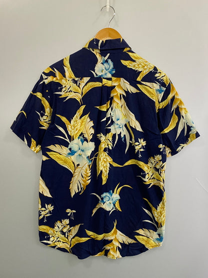 【中古品】【メンズ】 STUSSY ステューシー AROHA SHIRT アロハ シャツ 半袖 ショートスリーブ 142-260804-hu-07-min サイズ：M カラー：ネイビー/イエロー 万代Net店