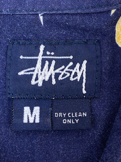 【中古品】【メンズ】 STUSSY ステューシー AROHA SHIRT アロハ シャツ 半袖 ショートスリーブ 142-260804-hu-07-min サイズ：M カラー：ネイビー/イエロー 万代Net店