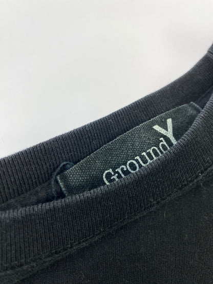 【中古品】【メンズ】 GROUND Y グラウンド ワイ GD-T36-071 IRRORED YY GRAPHIC 5.6 OZ LONG SLEEVE ロングスリーブ 140-260805-zi-07-min サイズ：3 カラー：ブラック 万代Net店